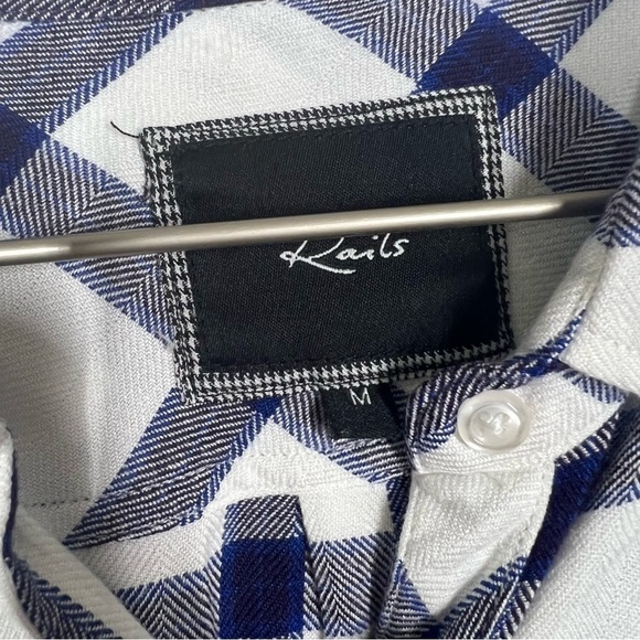 Rails Hunter Flannel Plaid Button Up Shirt White/Black/Blue Womens Size Medium - Picture 6 of 7